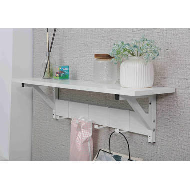 Hooks for floating discount shelves